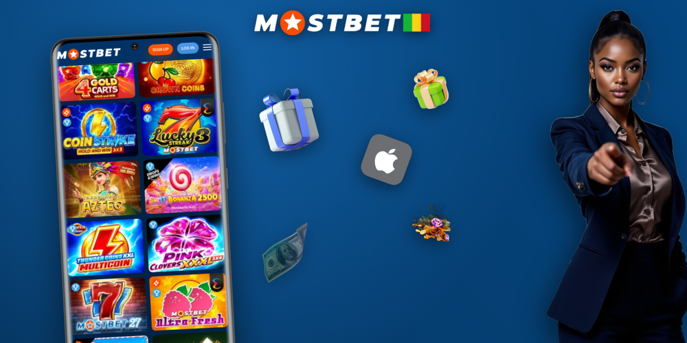 Téléchargement de l'application Mostbet iOS affiché sur un iPhone récent